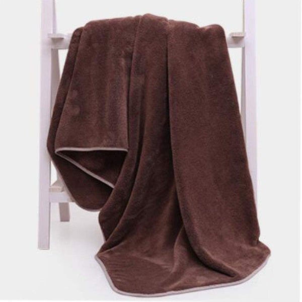 Solid Color Bath Towel Set Cotton Bath Towel Bundle 1 Bath Towel and 1 Hand Towel Coffee