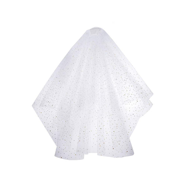 Creative Stars Sequins Wedding Veil With Comb Fashion Bridal Veil Fingertip Length 33"