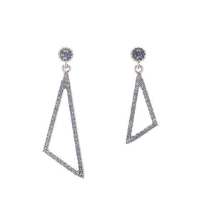 1 Pair Temperament Flash Drill Hollow Geometric Asymmetrical Earrings, Fashion Wild Pearl Earrings