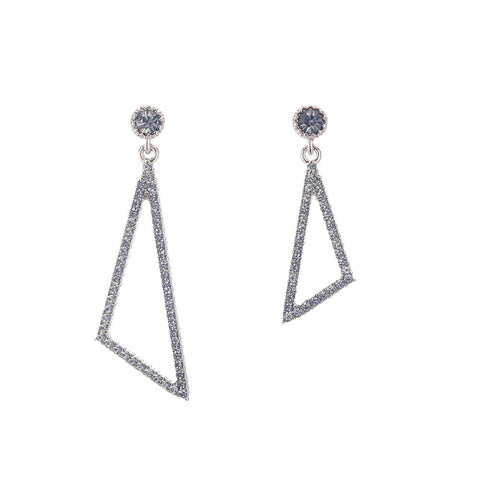 1 Pair Temperament Flash Drill Hollow Geometric Asymmetrical Earrings, Fashion Wild Pearl Earrings