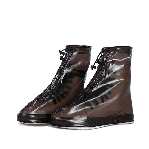 Simple Style Waterproof High-Tops Shoe Covers Foldable Non-Slip Cycling Shoe Covers Black