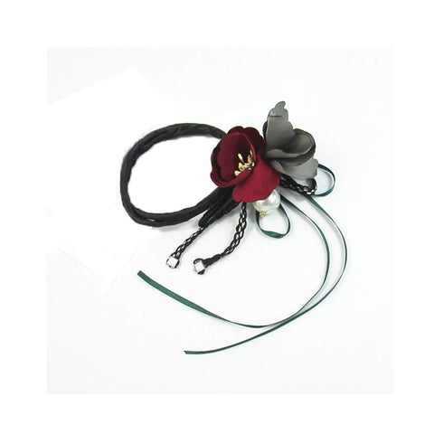 Fashion Red Floral Cloth Magic Clip Hair Twist Bun Maker Styling Tools for Hairstyle