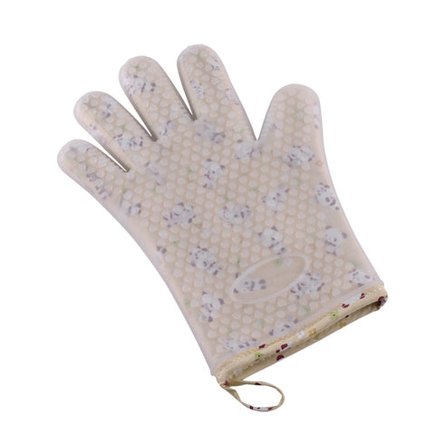 Set of 2 Oven Mitts Heat Resistant Silicone Oven Mitts Cute Panda Print Oven Gloves Silicone Mitts Yellow