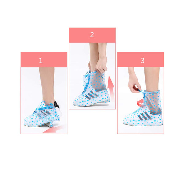 Simple Style Waterproof High-Tops Shoe Covers Foldable Non-Slip Cycling Shoe Covers Black