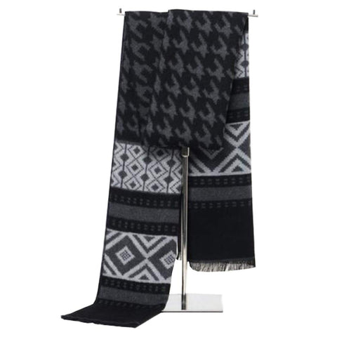 Men's Casual Scarf Winter Warmth Scarf Fashion Knit Scarves Soft Thicken Muffler with Tassels Swallow Gird