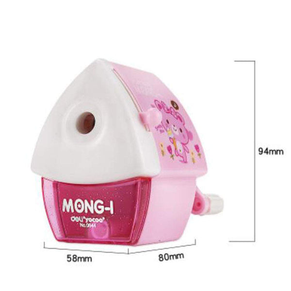 Creative Manual Rotary Pencil Sharpener for School Classroom, Office, Home, Pink House