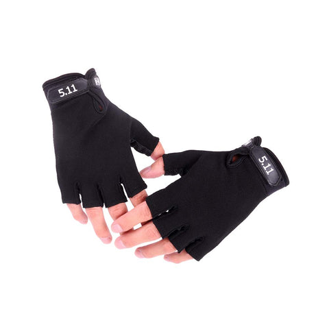 Breathable Anti-Skid Cycling Fingerless Gloves Body Training Hiking Elastic Gloves Black XL