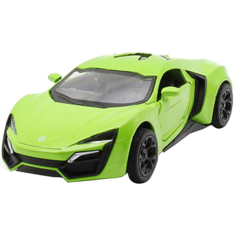 1/36 Lykan Alloyed Car Model Child's Toy Cars with Light and Sound Best Gift, Green