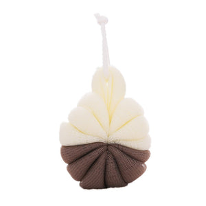 3 Packs Loofah Bath Sponge (60 gram each) Large Nylon Mesh Exfoliating Shower Scrubber Ball Brown