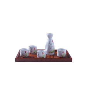 Japanese Style Ceramic Sake Sets 1 Decanter with 4 Cups (Summer)