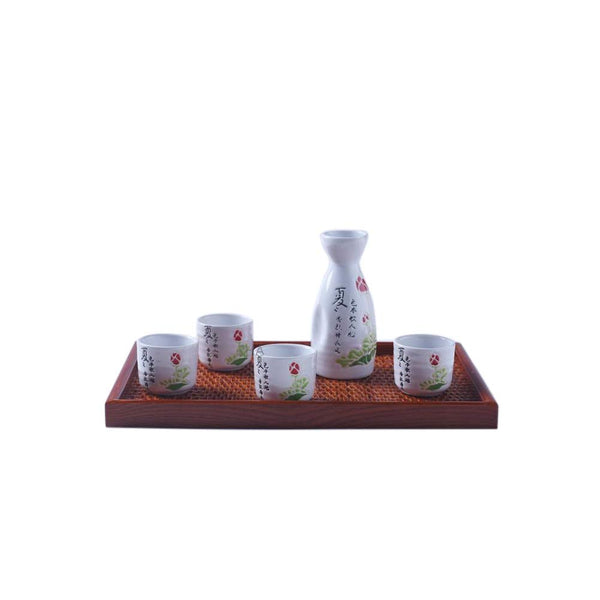 Japanese Style Ceramic Sake Sets 1 Decanter with 4 Cups (Summer)
