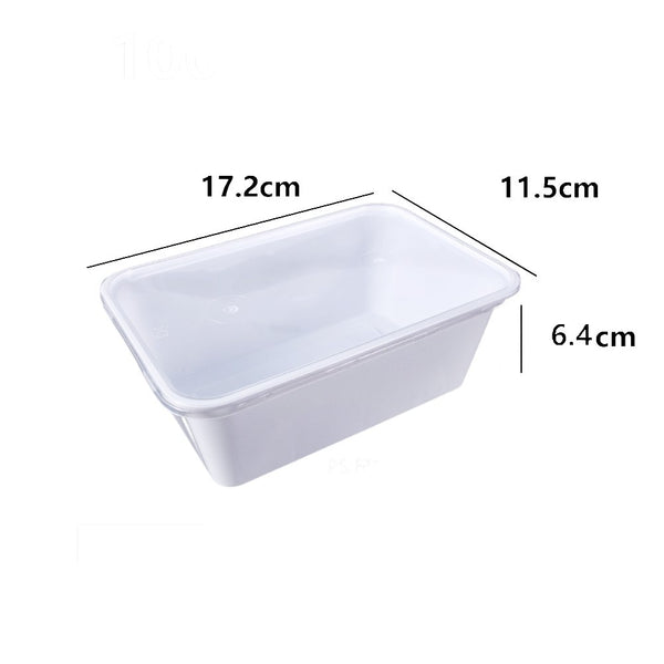 Lanburch [300 Pack] Single Compartment Food Containers Rectangle Food-Grade Plastic Food Storage Containers with Transparent Lids 34 oz[White]
