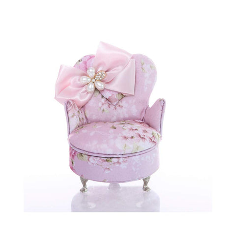 Creative Single Chair Jewelry Box Floral Jewelry Organizer Bow Jewelry Box for Girls