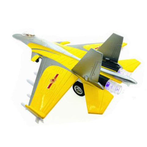 Chinashow Kids Toy Airplane Alloy Metal Airplane Model Pullback Airplane with Realistic Aircraft Sounds J-15 Fighter Yellow