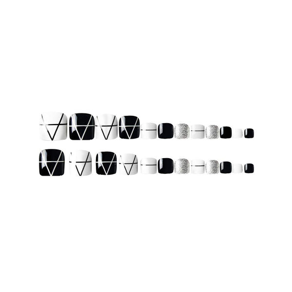24 Pcs Simple Style False Nails Short Artificial False Toe Nails Variety Toe Nails