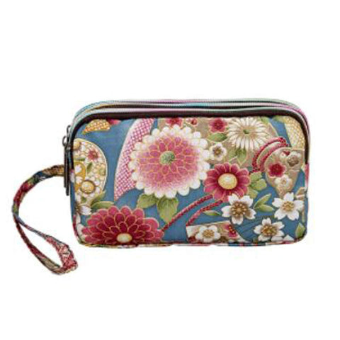 Ladies Fashion Small Card Case Wallet Change Coin Purse Pouch Bag with Zipper, Peony