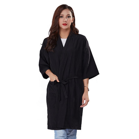 Kimono Style Salon Client Gown Robes Salon Smock Black