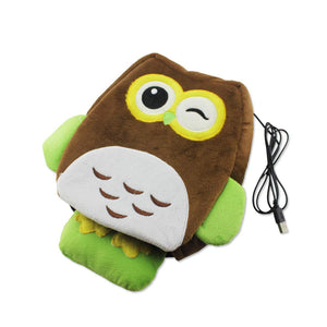 USB Heated Mouse Pad - Constant Temperature Warm Mouse Pad with Wristguard Hand Warmer (Owl,Brown)