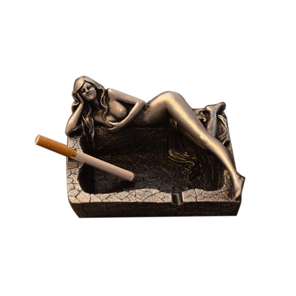 Novelty Naked Women Resin Ashtrays Outdoors Indoors Statues Cigarette Ash Holder Personalities Gift Home Decoration Silver