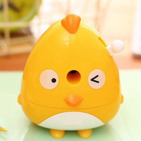Creative Manual Rotary Pencil Sharpener for School Classroom, Office, Home, Cute Chick Yellow