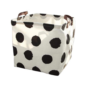Simple Design Black Dot Foldable Laundry Basket Storage Bag Practical Hamper Bag Toys Clothing Organizer