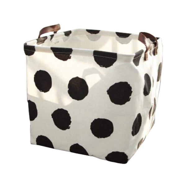 Simple Design Black Dot Foldable Laundry Basket Storage Bag Practical Hamper Bag Toys Clothing Organizer