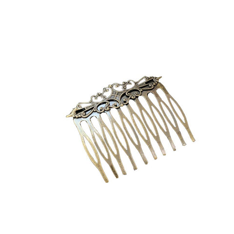 Handmade Retro Bronze Hair Comb Vintage Victoria Style Mini Decorative Comb