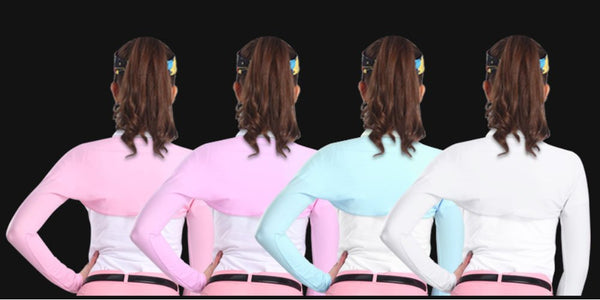 Pink Golf Clothing Shirts Womens Golf Clothes Sun Protective Clothing Wraps Arm Protectors