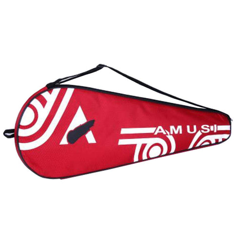 [Red] Waterproof Badminton Racket Bag,Tennis Racquet Bag,Single Shoulder Racket Bag
