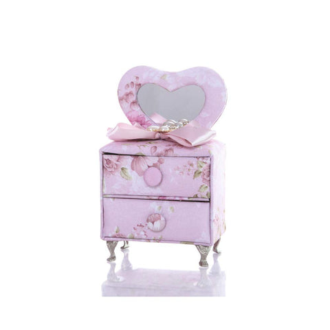 Creative Dresser Jewelry Box Floral Jewelry Organizer Bow Jewelry Box for Girls Pink