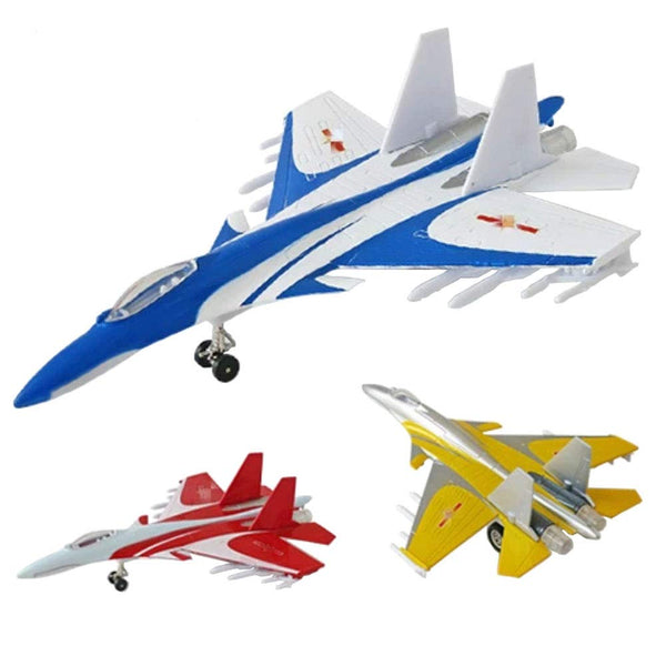 Chinashow Kids Toy Airplane Alloy Metal Airplane Model Pullback Airplane with Realistic Aircraft Sounds J-15 Fighter Yellow