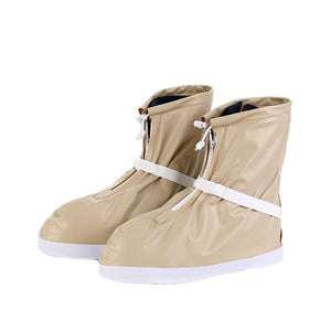 Non-Slip Waterproof High-Tops Shoe Covers for Rain Foldable Thicken Bottom Shoe Covers Khaki