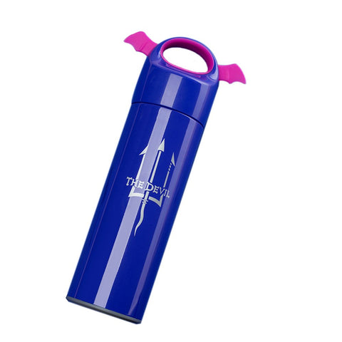 Lanburch 13.7 OZ(400ml) Lovely Devil Wing Water Bottle Insulated Stainless Steel Water Bottle [Blue]