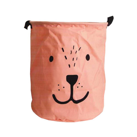 Cartoon Expression Foldable Laundry Basket Storage Bag Practical Hamper Bag Red