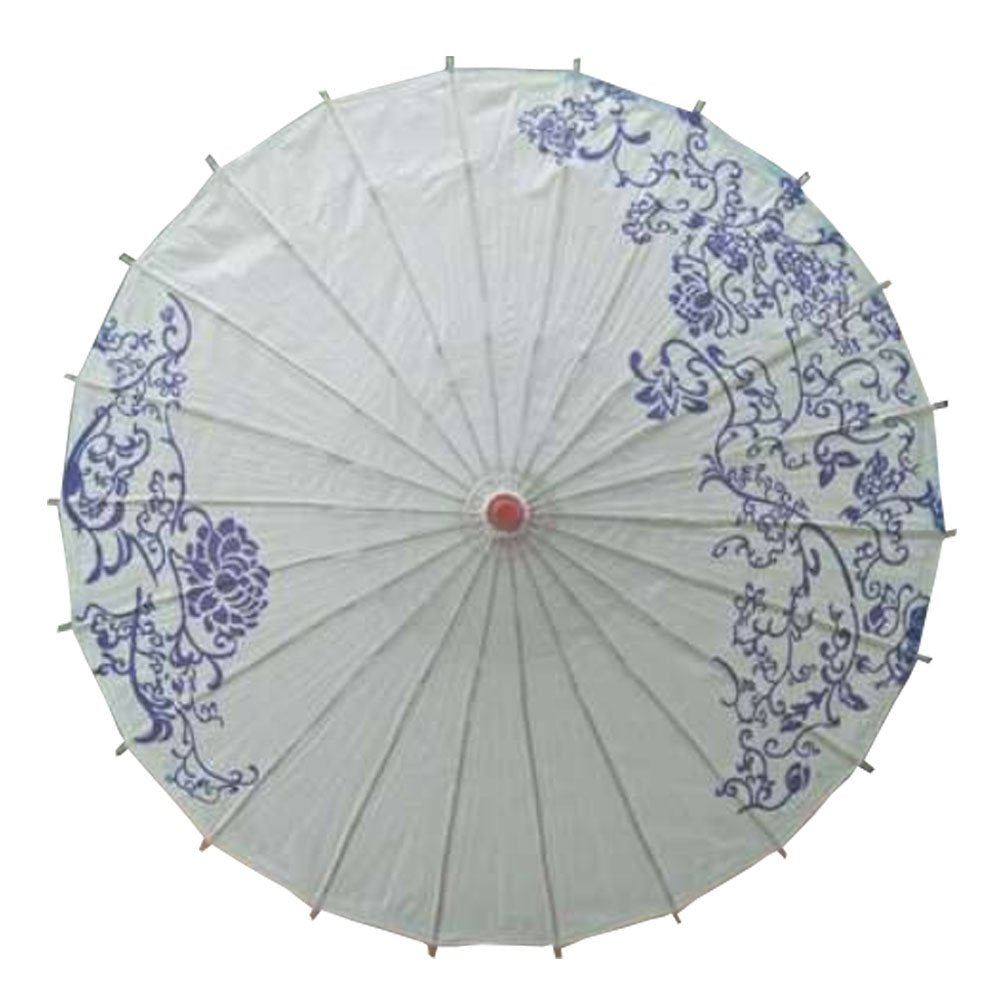 Lanburch Handmade Chinese/Japanese Style Vintage Paper Umbrella Parasol 33-Inch Blue-and-White
