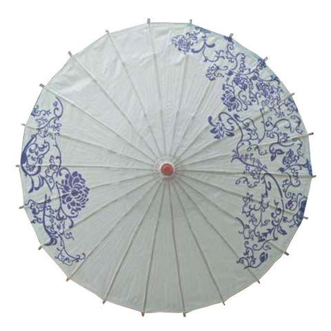 Lanburch Handmade Chinese/Japanese Style Vintage Paper Umbrella Parasol 33-Inch Blue-and-White