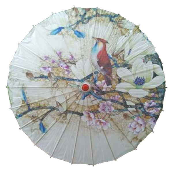 Lanburch Handmade Chinese/Japanese Style Vintage Paper Umbrella Parasol 33-Inch Magnolia and Bird