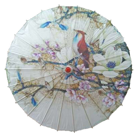 Lanburch Handmade Chinese/Japanese Style Vintage Paper Umbrella Parasol 33-Inch Magnolia and Bird