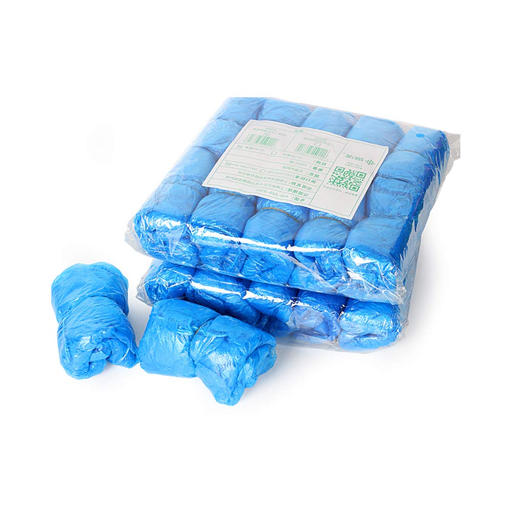 150 Pair Disposable Non-Slip Waterproof Plastic Shoe Covers for Rain Foldable Shoe Covers Blue