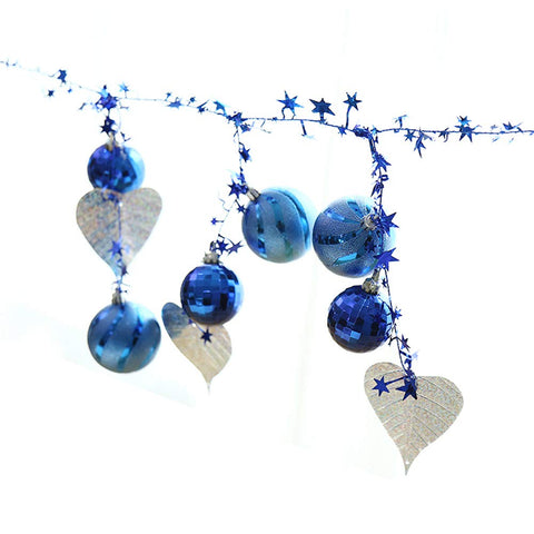 Shatterproof Christmas Tree Decorations Ball String of Decorative Holiday Christmas Party Decoration (A, Blue)