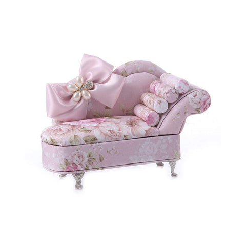 Creative Chaise Sofa Jewelry Box Floral Jewelry Organizer Bow Jewelry Box for Girls