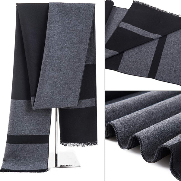 Men's Casual Scarf Winter Warmth Scarf Fashion Knit Scarves Soft Thicken Muffler with Tassels A9