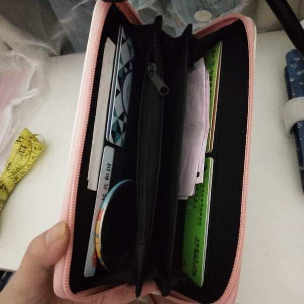 7.48x3.93 Inches Stylish Women Long Purse Vintage Flamingo Print Purse PU Leather Wallet Pink