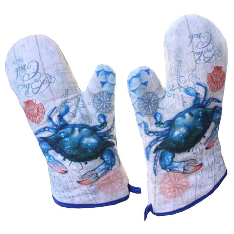 Lanburch Set of 2 Oven Mitts Heat Resistant Kitchen Gloves Oven Gloves Potholders Crabs