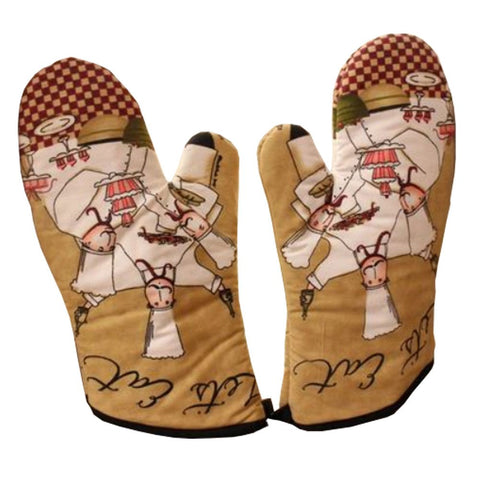 Lanburch Set of 2 Oven Mitts Heat Resistant Kitchen Gloves Oven Gloves Potholders Three Chefs