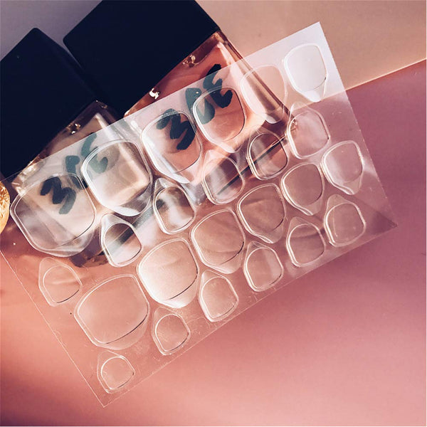 Case of 100 Sheets, Total 2400 PCS Gel Double Sided Adhesive Tape for Patch False Nail