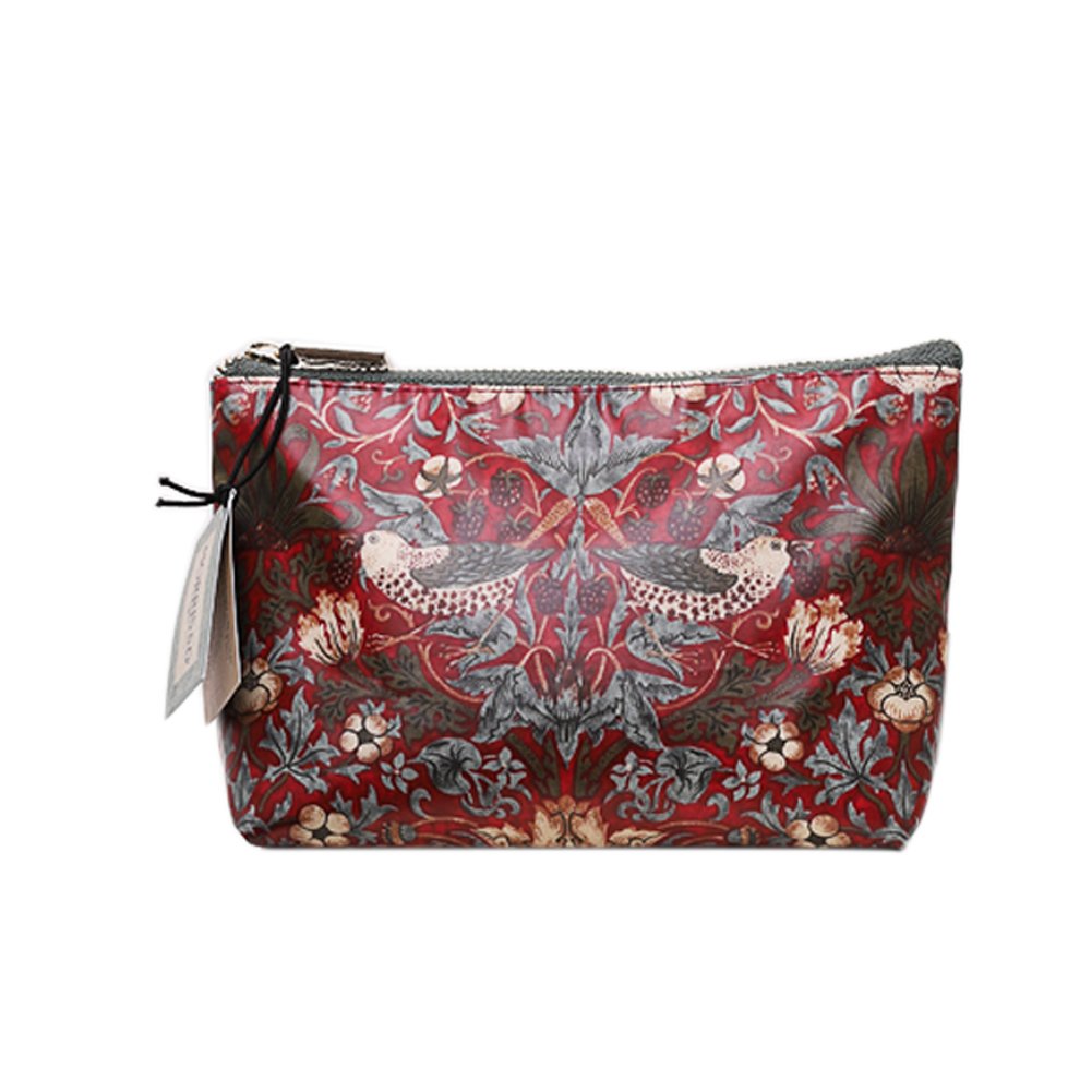 Floral Coin Purse Small Makeup Bags Portable Travel Organizer Toiletries Bag Square Pen Pouch Red