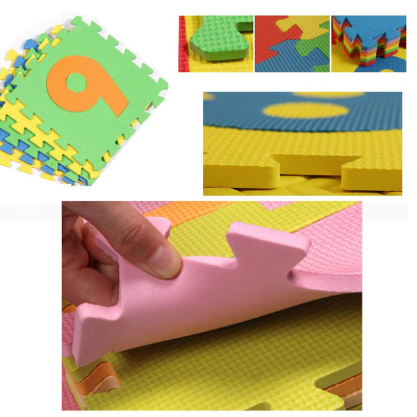 10 PCS of Waterproof Crawling/Puzzle Foam Play Mats, English and Letters