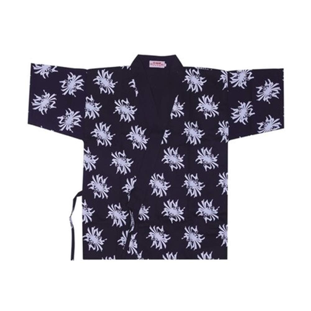 Japanese Style Floral Print Waiter Clothes Half Sleeve Uniform Sushi Restaurant Chef Waiter Clothing Black
