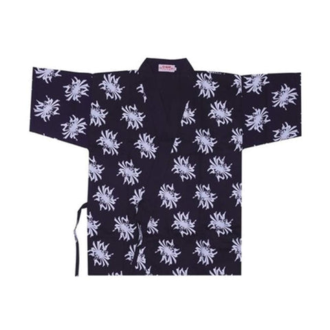 Japanese Style Floral Print Waiter Clothes Half Sleeve Uniform Sushi Restaurant Chef Waiter Clothing Black